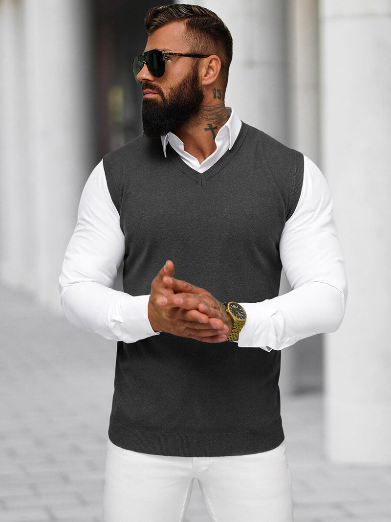 Pulover bărbați antracit OZONEE NB/MM6005/3Z