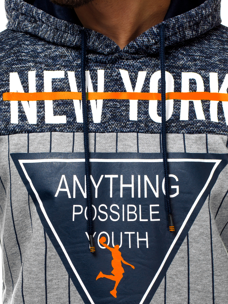 Hanorac bărbați bleumarin OZONEE JS/KS1907Z