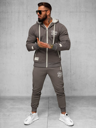 Compleu sport bărbaţi bej-gri OZONEE O/FF5032AB