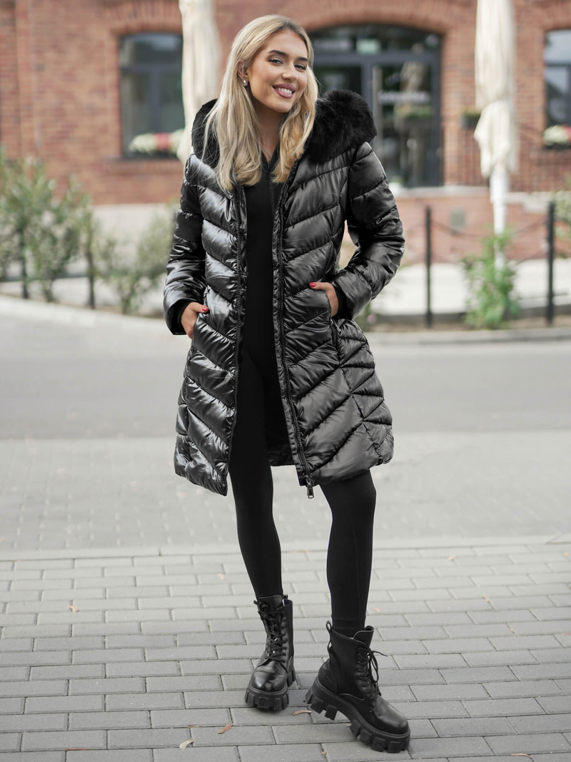 Geacă de femei neagră OZONEE JS/16M9100/392Z