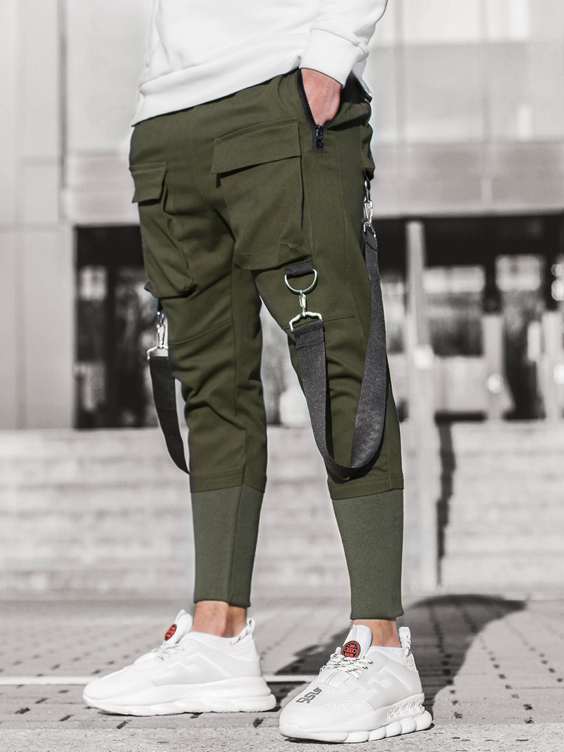 Pantaloni chino jogger pentru bărbați kaki OZONEE G/11133