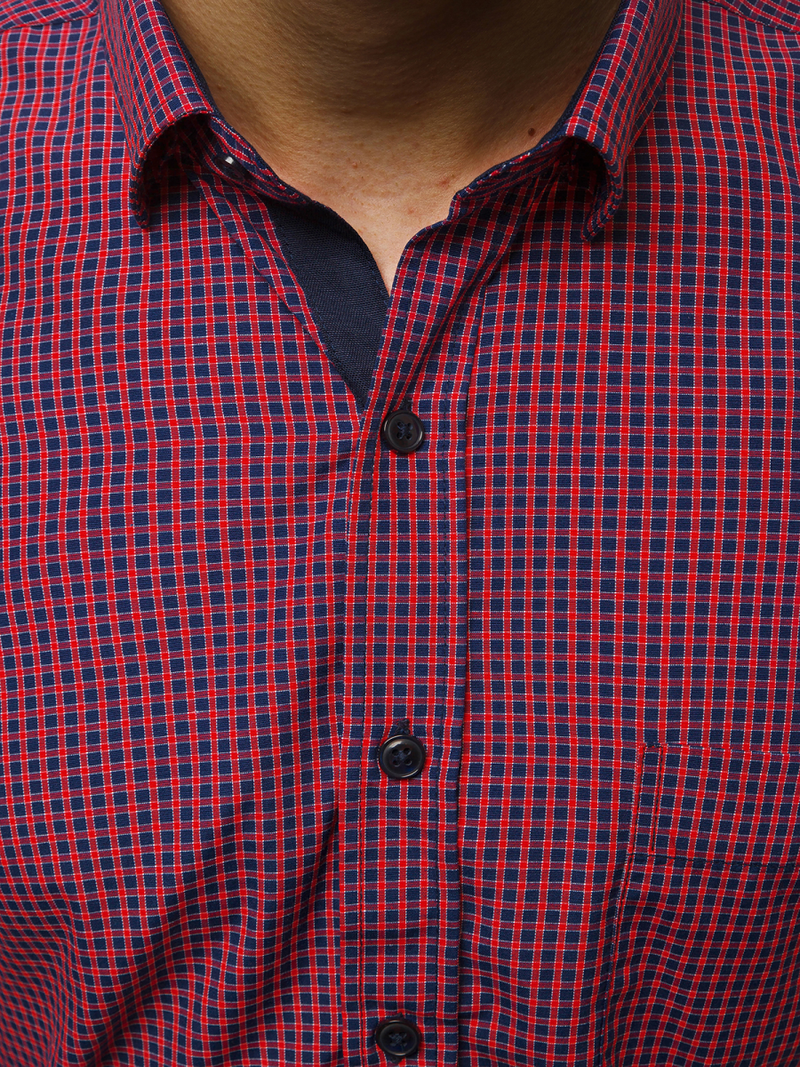 Cămașă bărbați roșie OZONEE B/K60Z