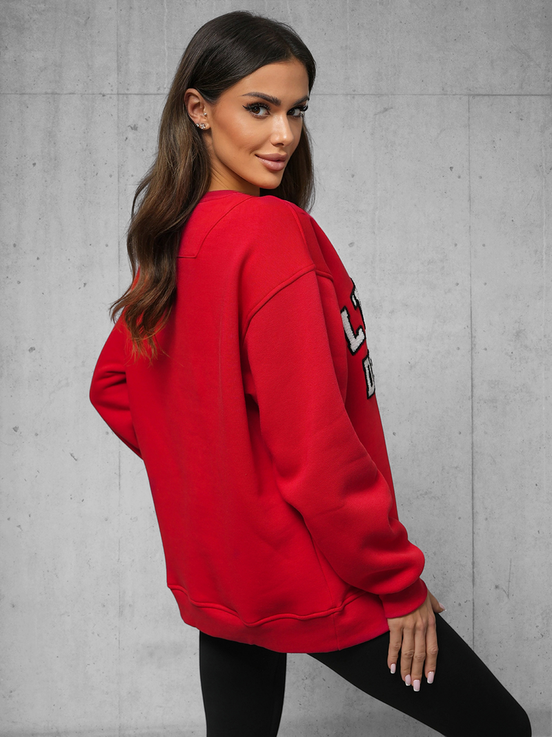 Bluză oversize roșie OZONEE O/SWE23055