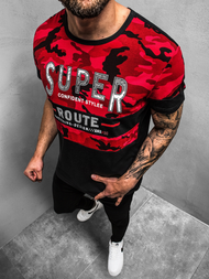 Tricou bărbați roșu OZONEE JS/SS11103Z