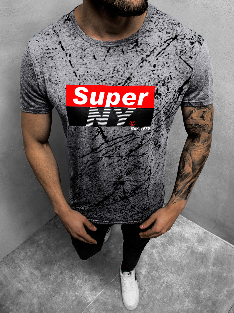 Tricou bărbați antracit OZONEE JS/SS11100Z