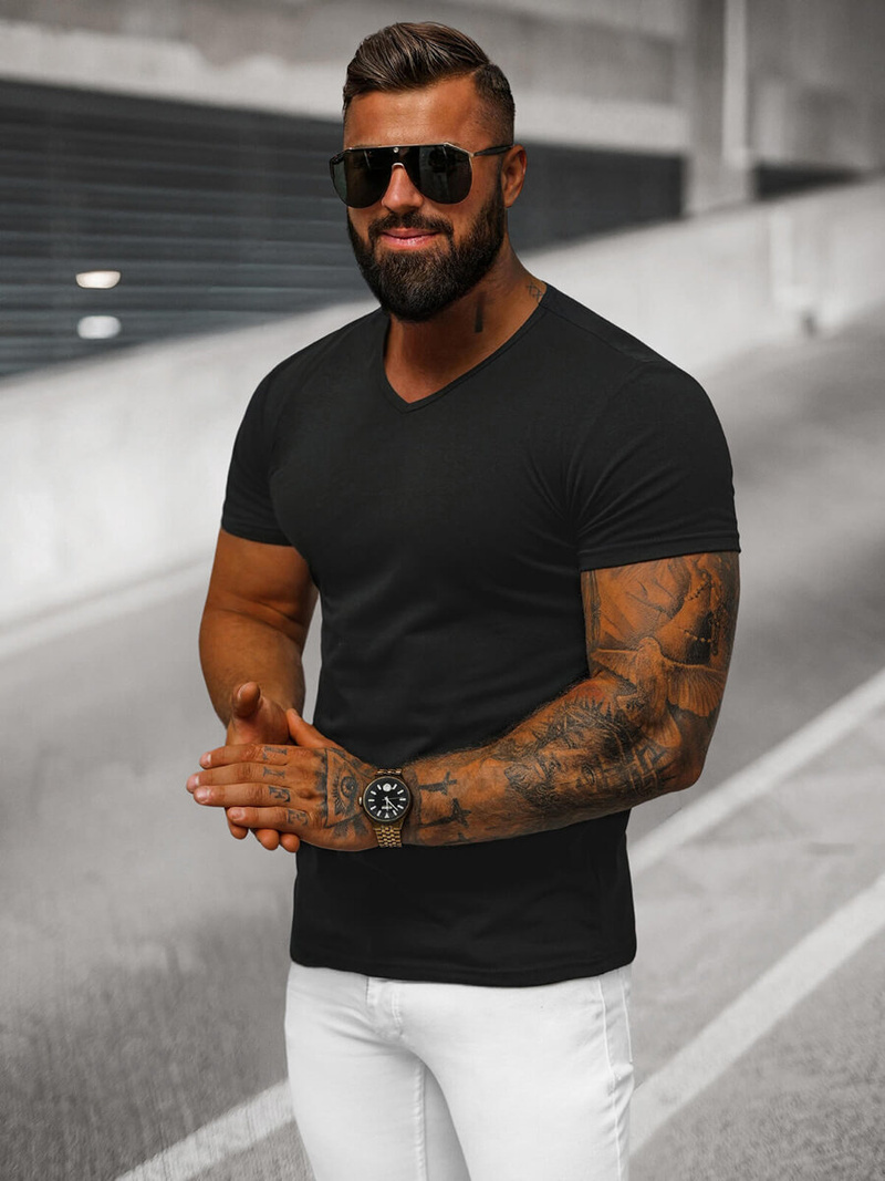 Tricou bărbați negru OZONEE JS/712007Z