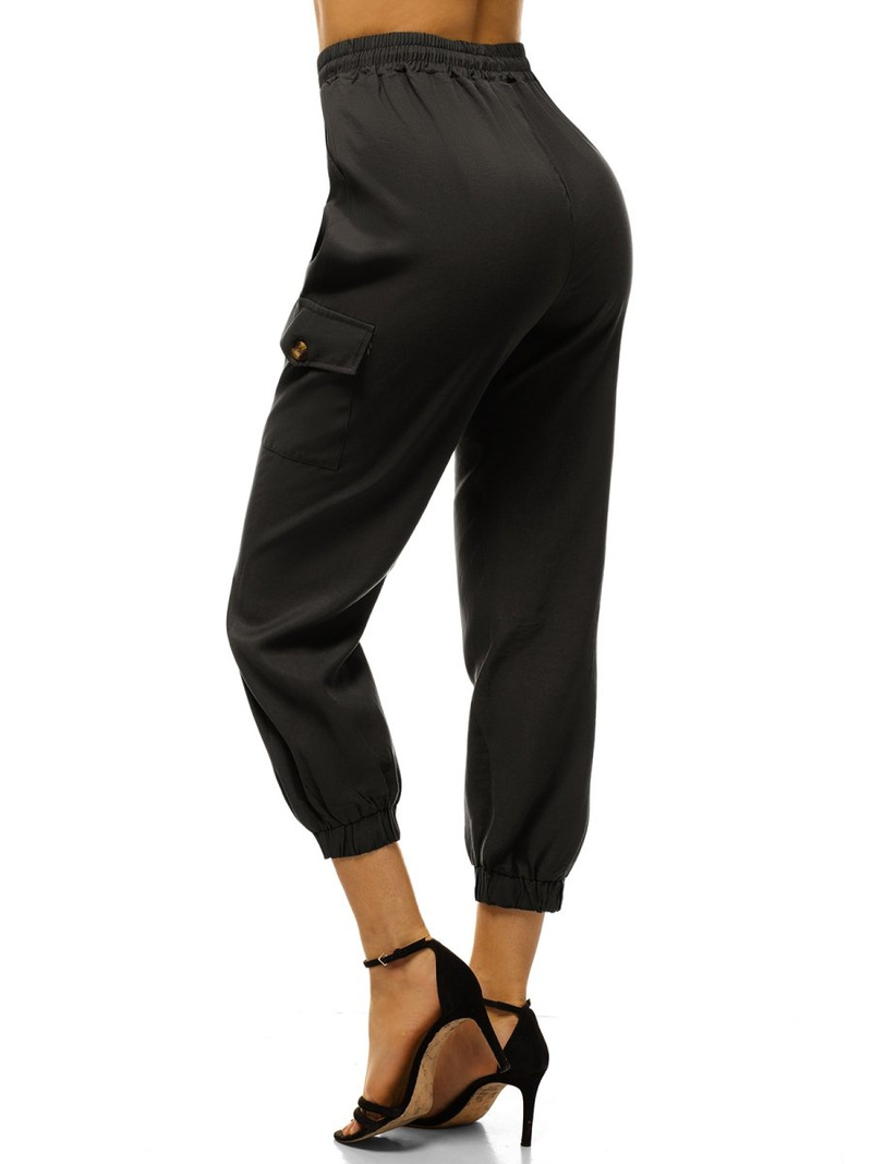 Pantaloni jogger pentru femei negri OZONEE O/HM003