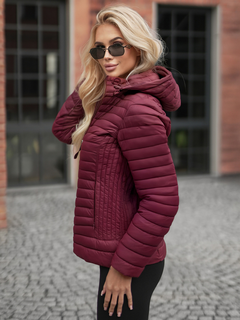 Jachetă de femei bordo OZONEE JS/11Z8228Z