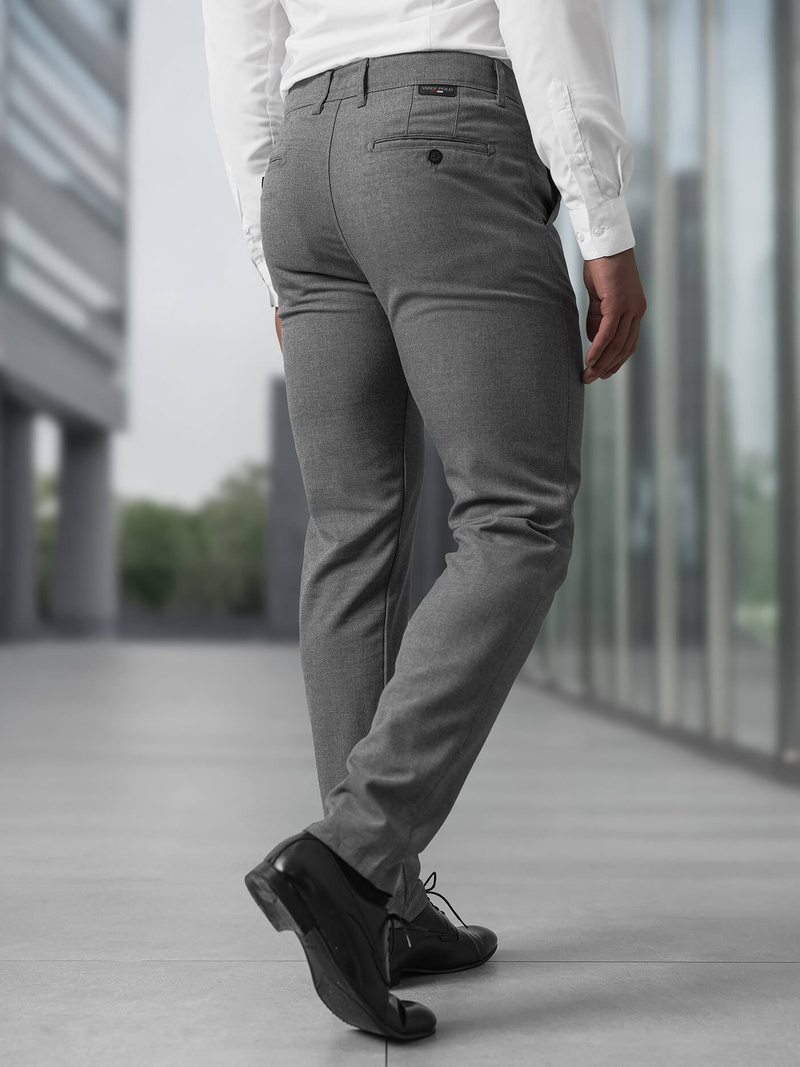 Pantaloni chino bărbaţi gri închis OZONEE V/6545