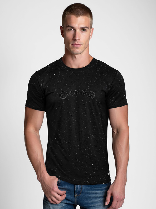 Tricou bărbați negru OZONEE O/QQ1386Z