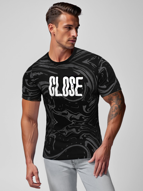 Tricou bărbați negri OZONEE O/MPO3470Z