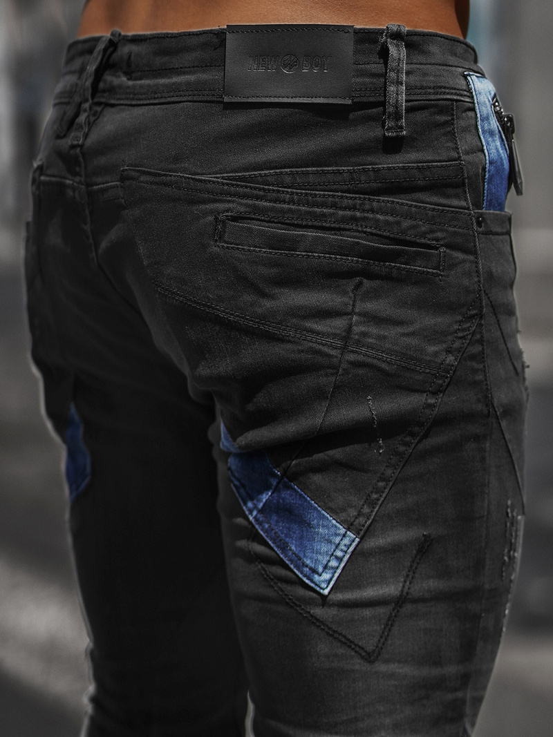 Blugi bărbaţi negri OZONEE NB/MP0025N