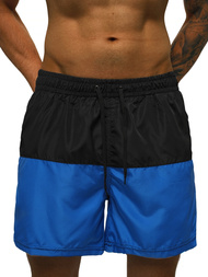 Pantaloni scurti de baie bărbați negri-albaștri OZONEE JS/HM060