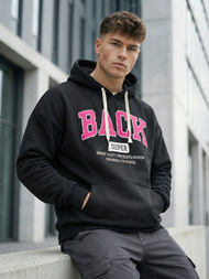 Hanorac bărbați neagră OZONEE O/TT30513Z