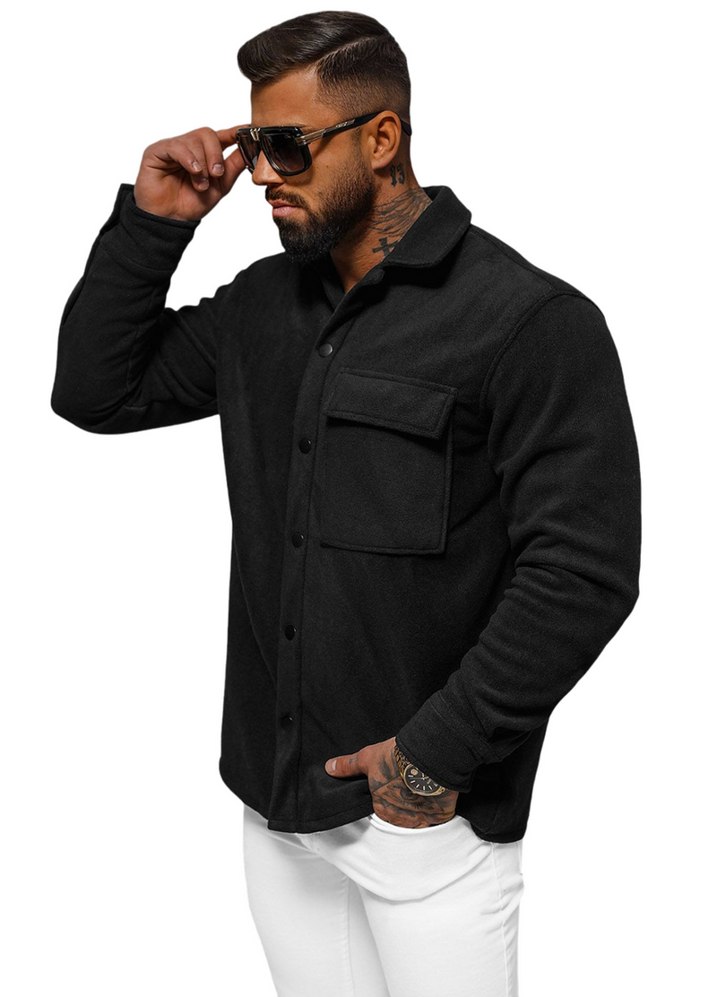 Cămașă bărbați neagră OZONEE O/GOM23040