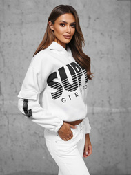 Hanorac cu glugă femei alb OZONEE JS/KSW2033