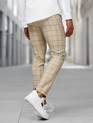 Pantaloni chino bărbaţi bej OZONEE DJ/5522Z