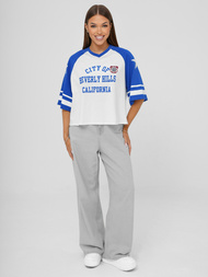 Tricou femei alb-albastru OZONEE JS/R62493