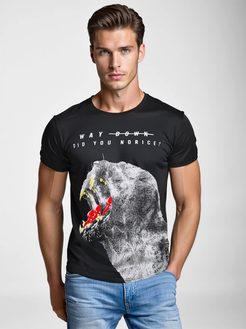 Tricou bărbați negru OZONEE O/T127/3Z