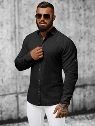 Cămașă bărbați neagră OZONEE O/V42