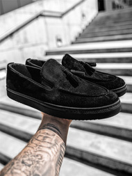 Pantofi slip-on pentru bărbați negri TAM/475