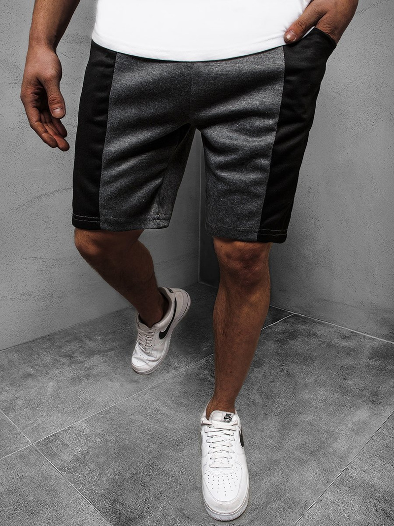 Pantaloni scurți sport bărbați antracit-negri OZONEE JS/81016Z