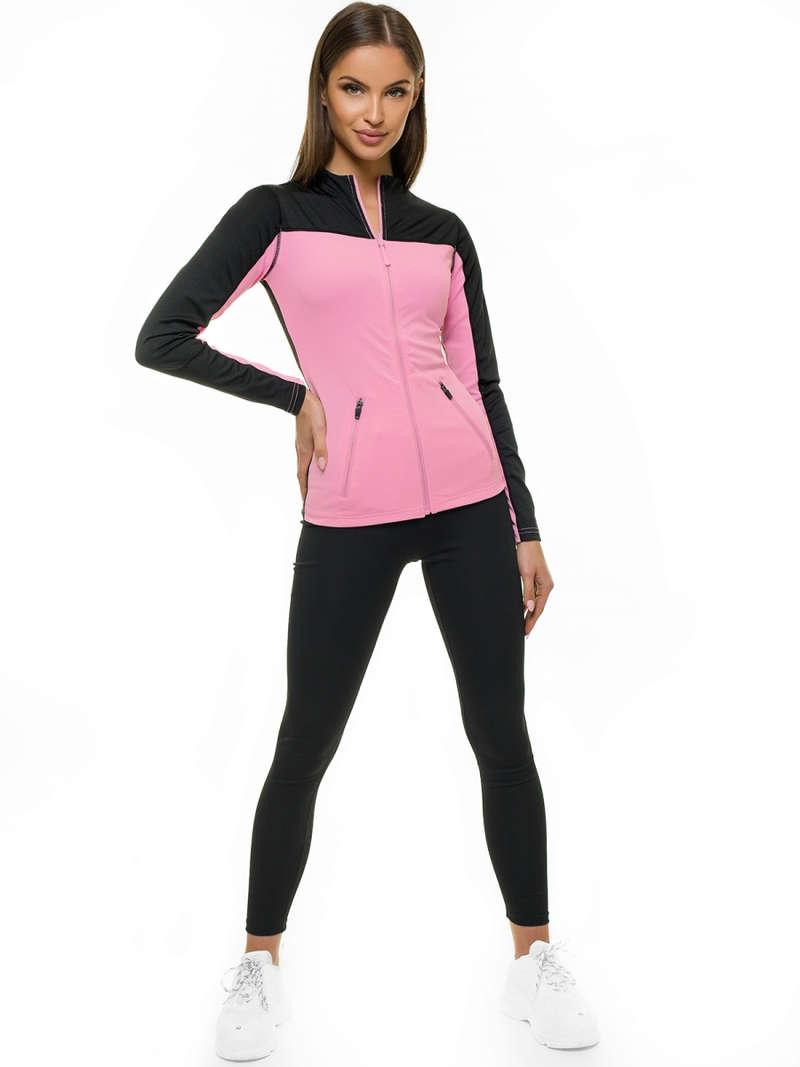 Hanorac femei roz-negru OZONEE JS/HD149/25