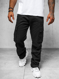 Pantaloni cargo relaxed bărbaţi negri OZONEE O/G3179Z
