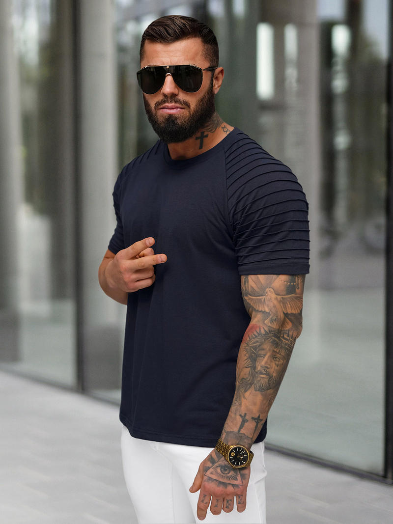 Tricou bărbați bleumarin OZONEE JS/8T88/25Z