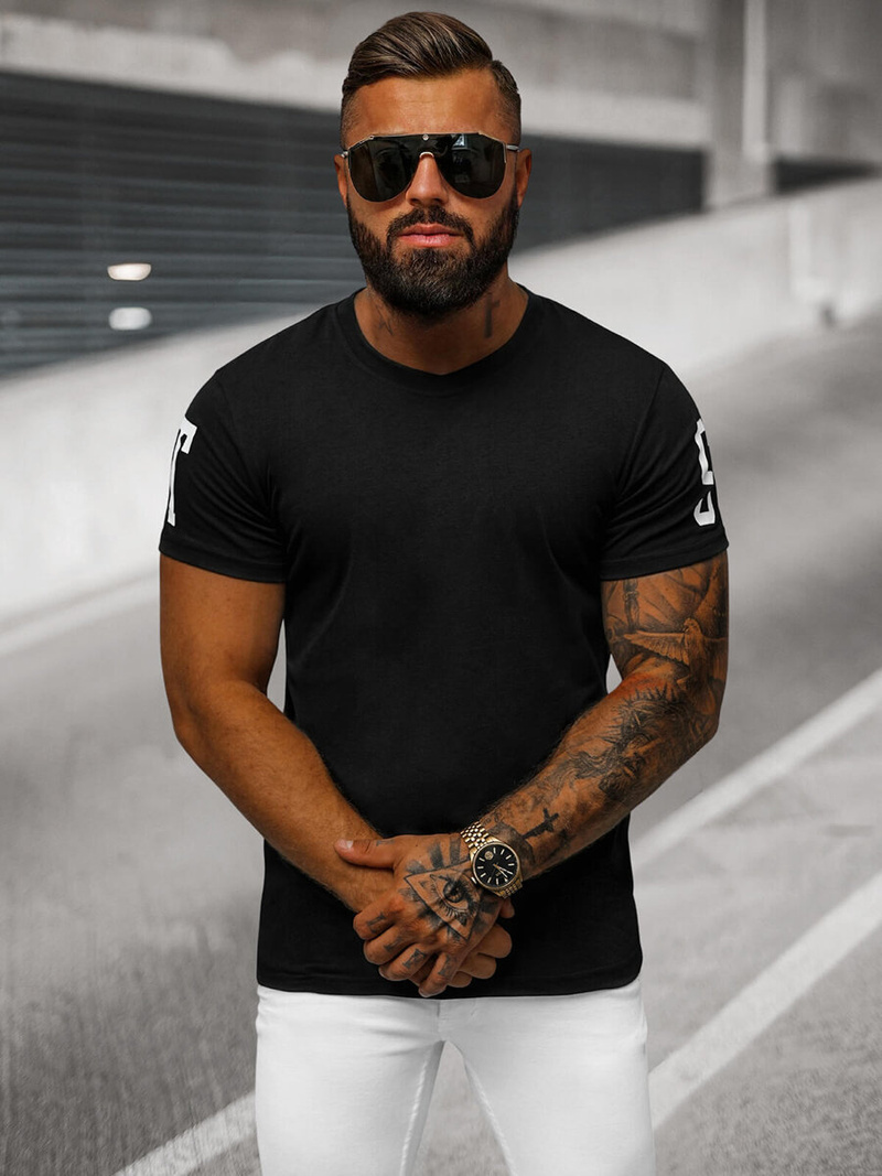 Tricou bărbați negru OZONEE O/8T1260/3