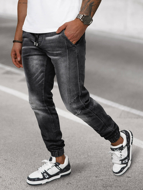 Blugi jogger bărbați negri OZONEE NB/MP0115N