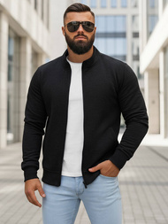 Bluză cu fermoar bărbați neagră OZONEE JS/2002Z