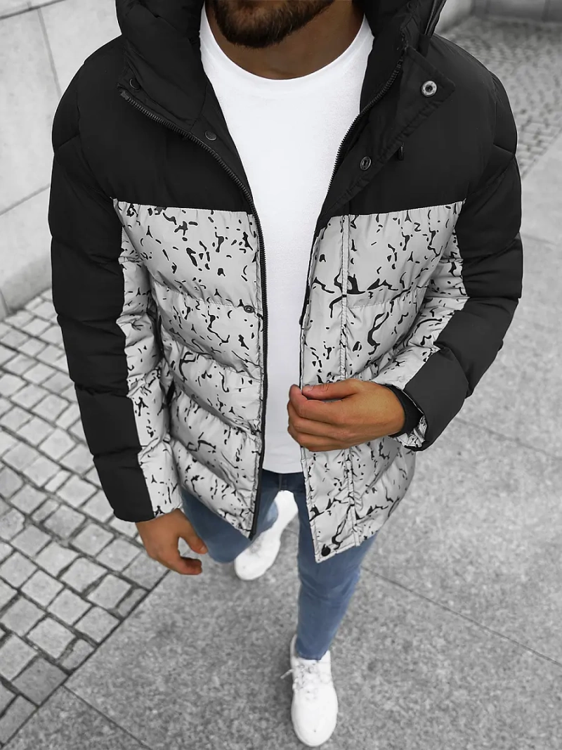 Geacă bărbați argint OZONEE JS/M8113/401