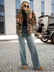 Geacă de femei bej și maro OZONEE JS/61M8500/158