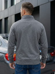Bluză cu fermoar bărbați gri închis OZONEE JS/2002Z