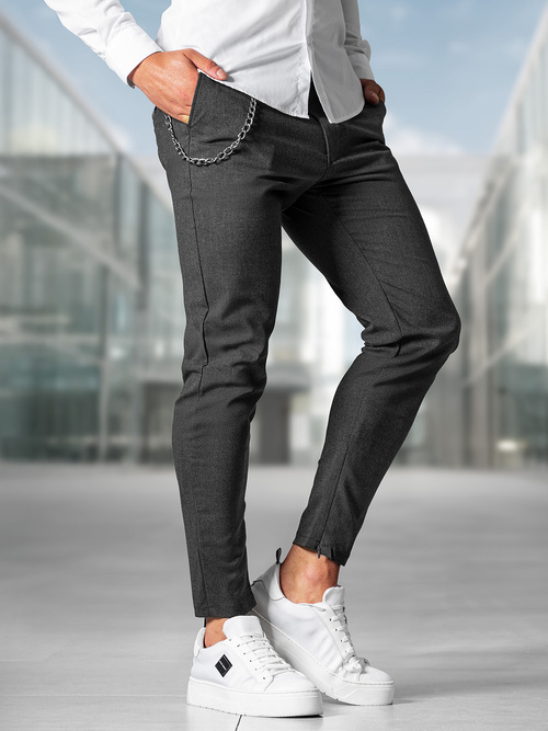 Pantaloni chino bărbaţi antracit OZONEE DJ/3300Z