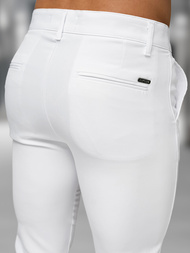 Pantaloni chino bărbaţi albi OZONEE DJ/5526Z