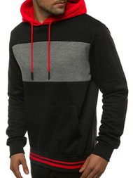 Hanorac cu glugă bărbați neagră OZONEE JS/KS2179