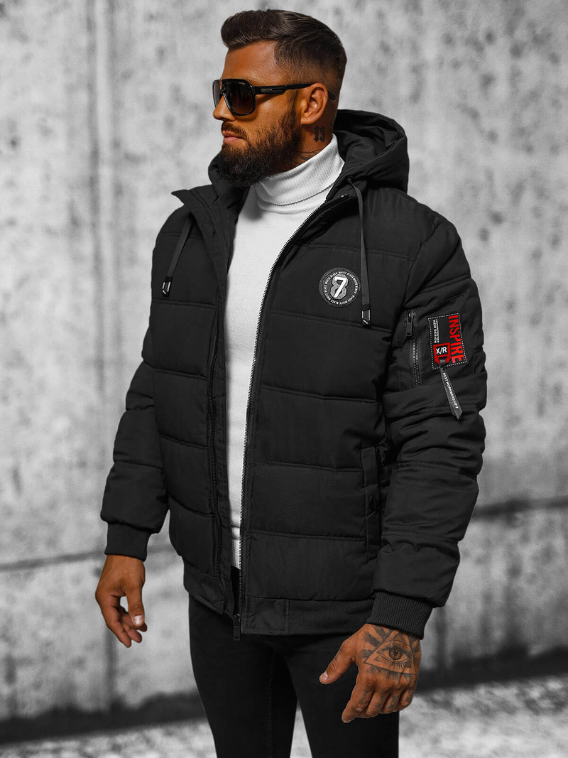 Geacă bărbați neagră OZONEE JS/84M3030/392