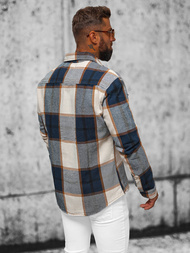 Cămașă bărbați albastru marin OZONEE NB/MC727B