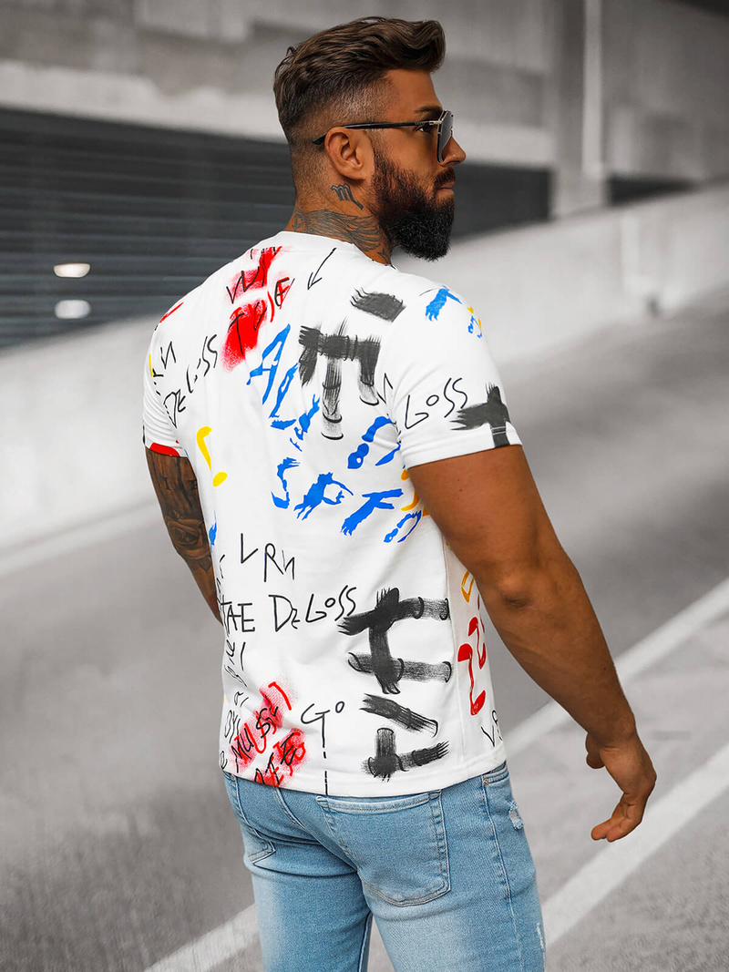 Tricou bărbați alb OZONEE JS/8T1211/1