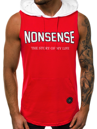 Tricou cu glugă bărbați roșu OZONEE MAD/2882Z