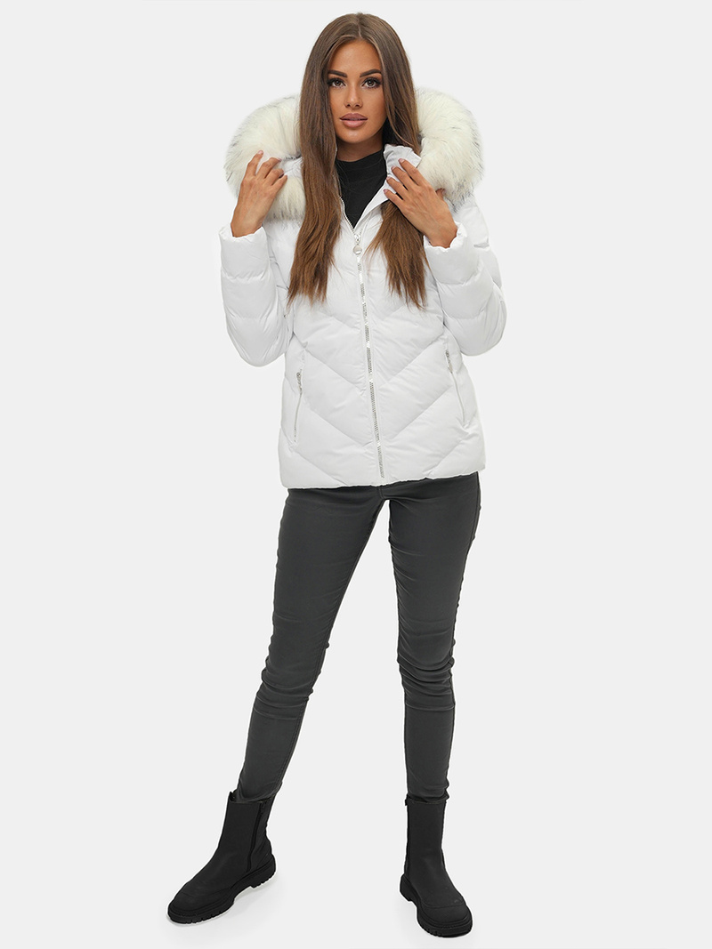 Geacă de iarnă damă albă OZONEE JS/M727/281