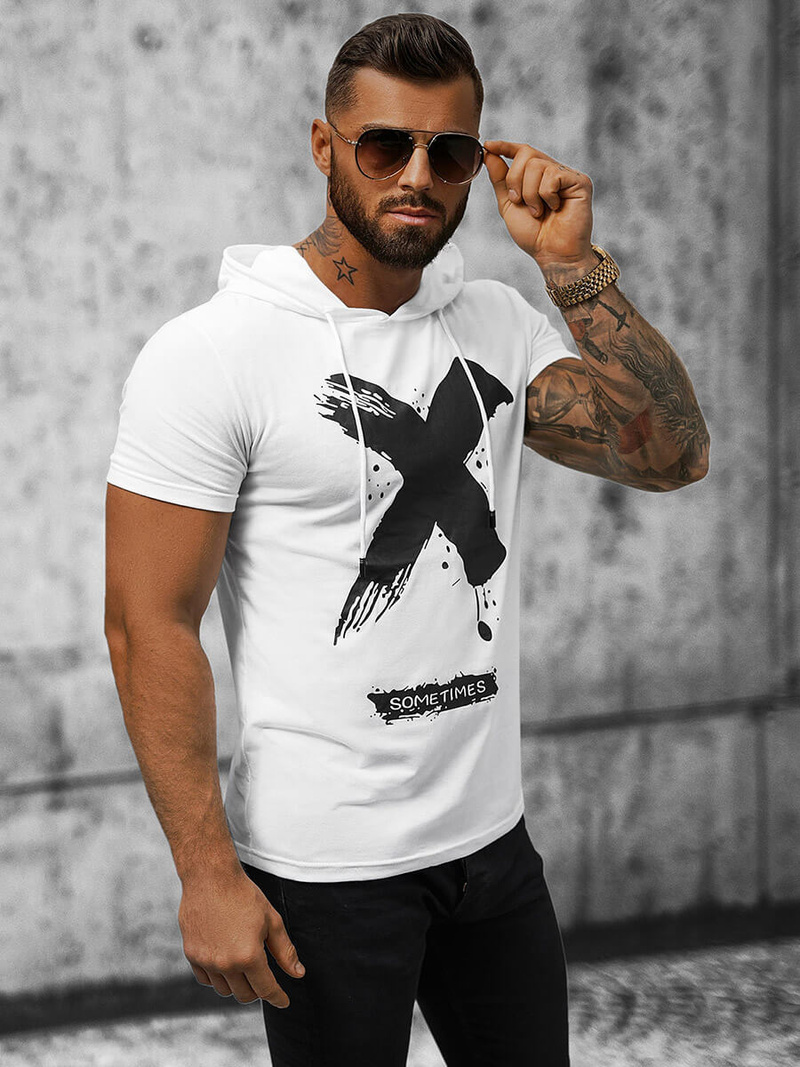 Tricou bărbați alb OZONEE JS/8T203