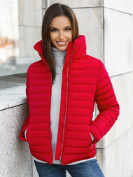 Jachetă de femei roșie OZONEE JS/M23063/2Z