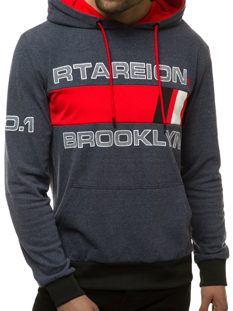 Hanorac cu glugă bărbați albastru marin OZONEE JS/DD20131