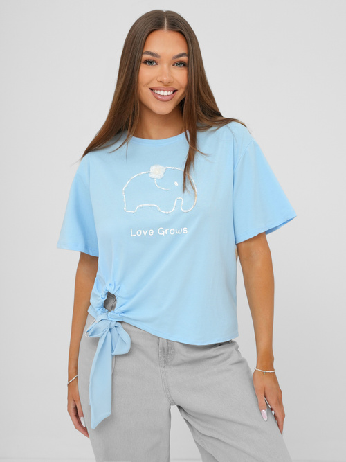 Tricou femei albastră deschis OZONEE JS/RJ77247