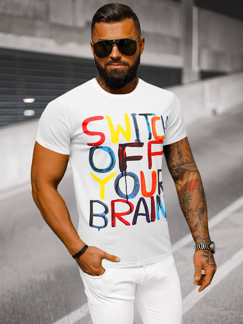 Tricou bărbați alb OZONEE O/T125/1Z