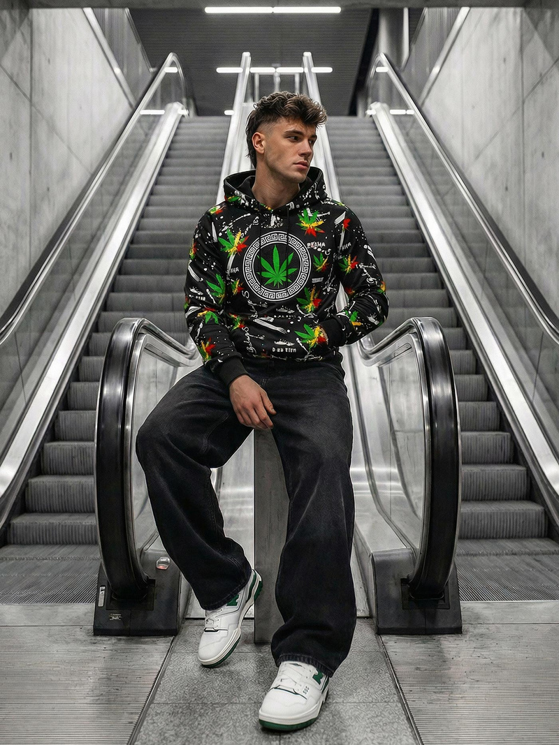 Hanorac bărbați negru OZONEE O/B269Z