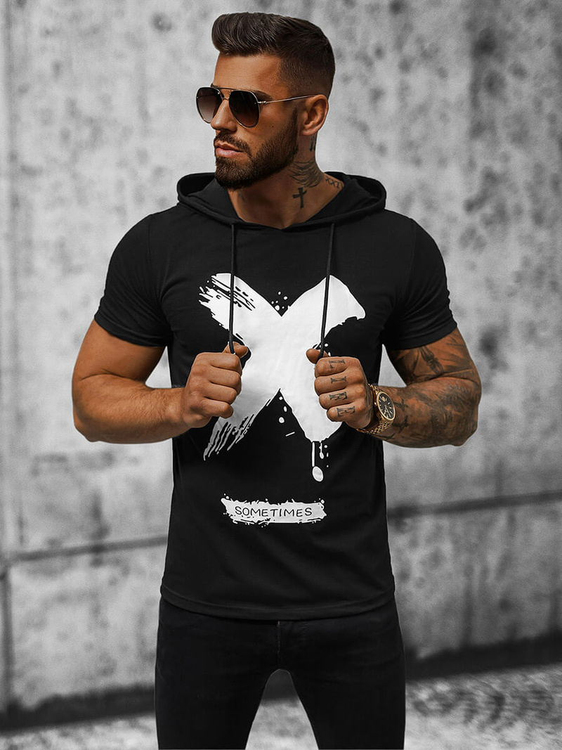 Tricou bărbați negru OZONEE JS/8T203